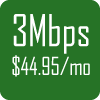 3Mb Service for $44.95 per month